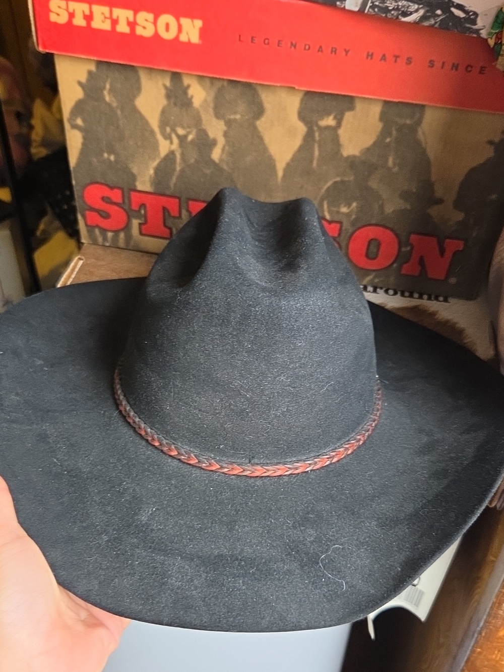 Stetson George Strait Edition 5X Beaver Felt 7 1/4 Long Oval Black Cowboy Hat
